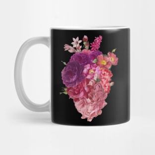 Blooming Roses Heart Mug